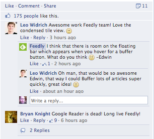 Feedly Replies