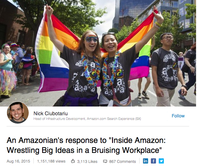 Amazon LinkedIn post